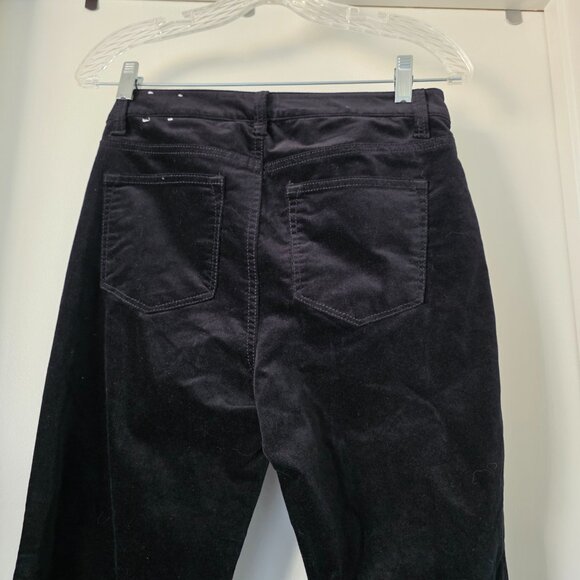 Talbots Velveteen Straight Leg Pant Black Velvet Holiday Party Cocktail Size 4P - Picture 4 of 7